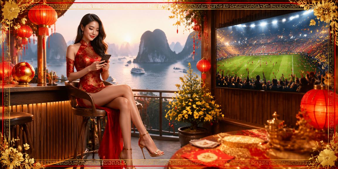 Người chơi trải nghiệm casino mobile trong không khí lễ hội Tết tại vịnh Hạ Long