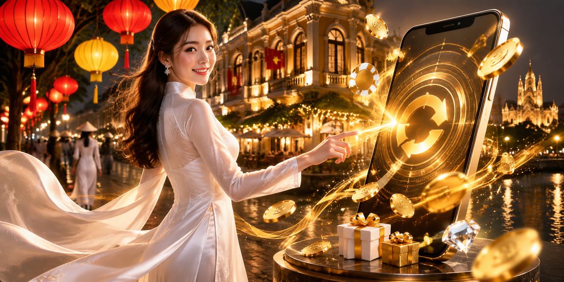 Người chơi Hà Nội nhận hoàn trả rebate bonus trong trang phục áo dài truyền thống